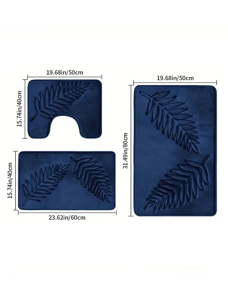 Fashion Soft Microfiber Bath Rug – Non-Slip Quick Dry Absorbent Bathroom Mat