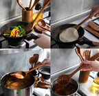 Natural Teak Wooden Kitchen Spoon & Spatula Set – Complete Cooking Tools