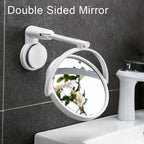Rotating Wall-Mounted Bath Mirror with Suction for Easy Viewing