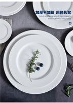Round Ceramic Plate – Solid Porcelain Tableware for Home & Hotel