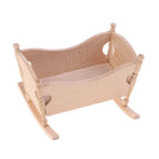1:12 Dollhouse Wooden Cradle Miniature Furniture Accessory Log Color