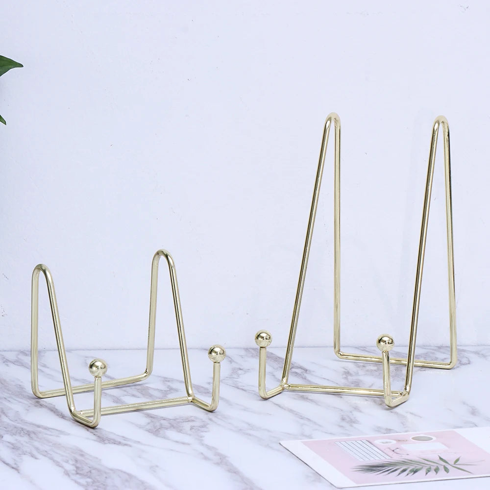 Golden Metal Desktop Storage & Display Rack Picture Holder Stand