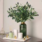 Artificial Olive Leaves Branch with Fruit Decor