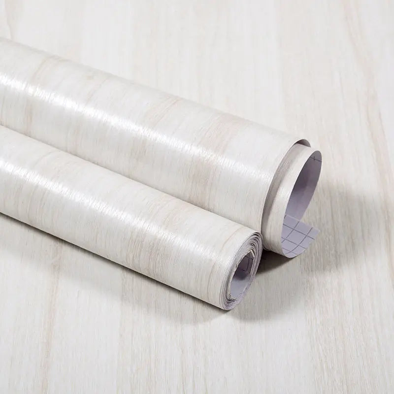 PVC Vinyl Wood Grain Wallpaper Self-Adhesive Waterproof 60cm Roll
