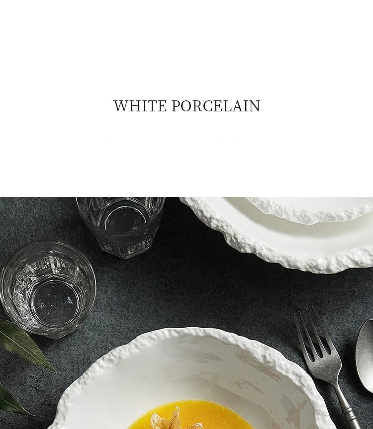 ZIZI FISH Porcelain Soup Bowl – Simple Solid White Design