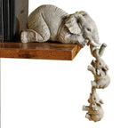 3pcs Cute Elephant Figurines Resin Animal Home Décor Gift Set