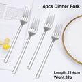 4/6 Piece Stainless Steel Flatware Set – Elegant Silver Dinner Cutlery