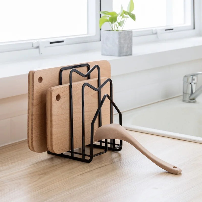 Aluminium & Iron Pot Lid Holder – Waterproof Kitchen Organizer