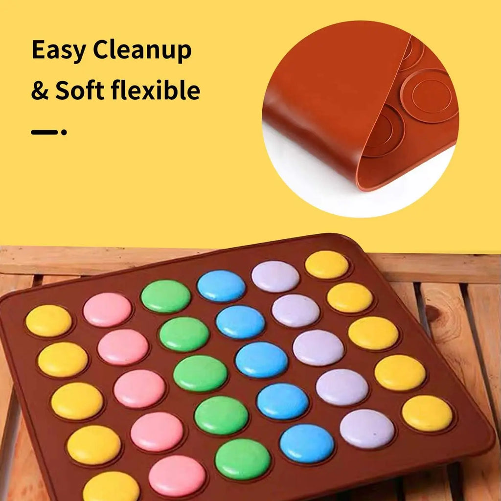 Fodeliake Silicone Macaron Mold – Non-Stick Baking Mat