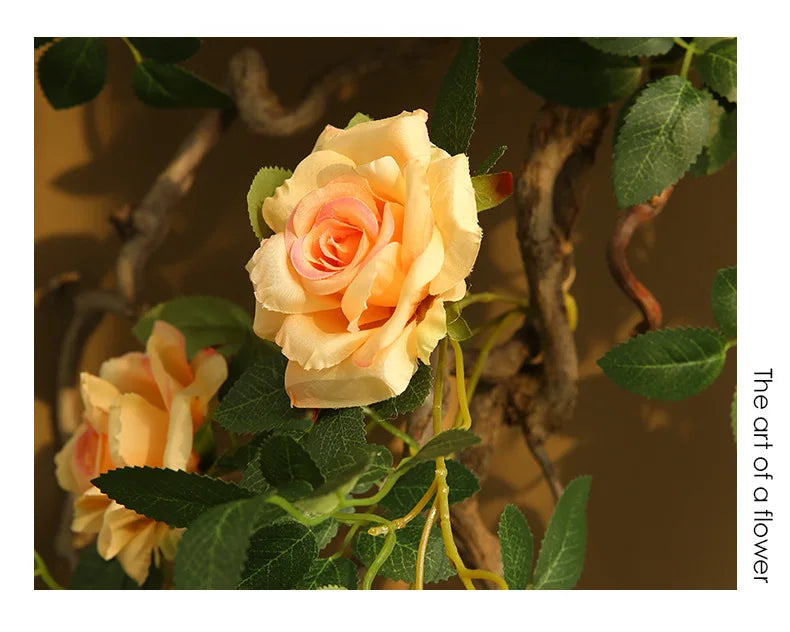 66cm Artificial Silk Rose Vine Indoor Wedding & Party Decor