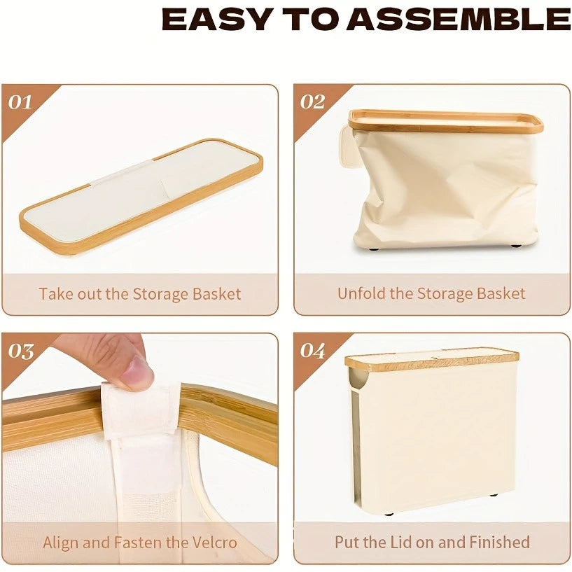 Foldable Toilet Paper Holder with Lid Large Capacity Bathroom