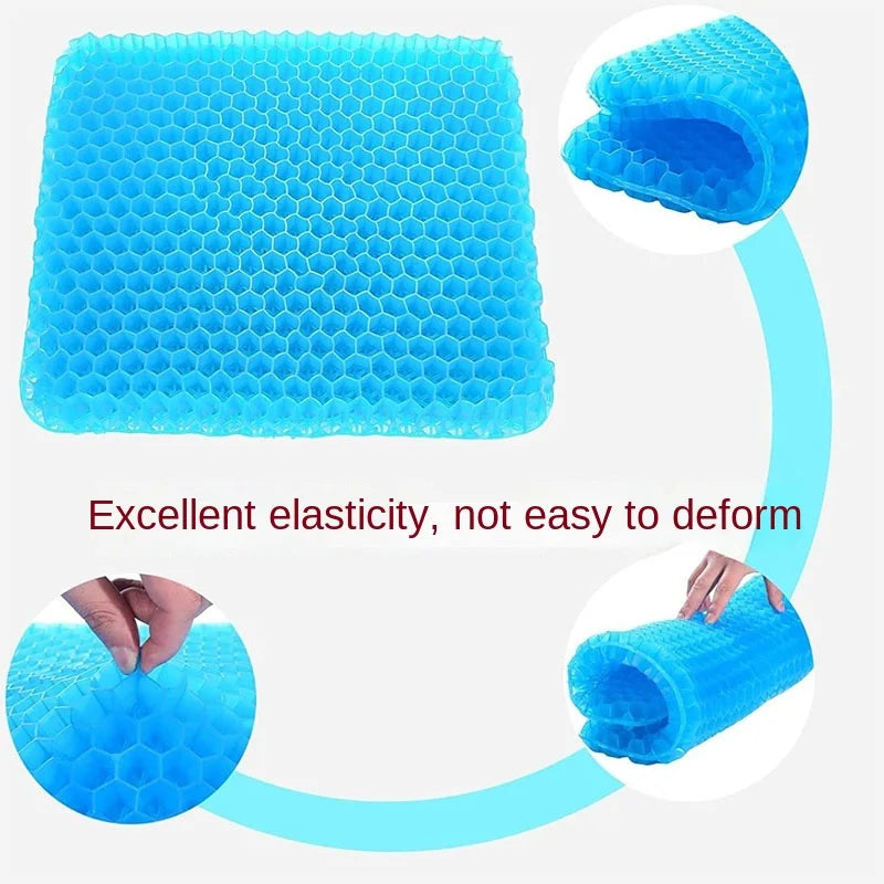 Gel Seat Cushion Honeycomb Non-Slip Ergonomic Back Tailbone Support