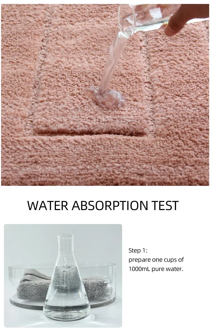 Plush Back-Shaped Bathroom Floor Mat – Anti-Slip Absorbent Foot & Entrance Mat