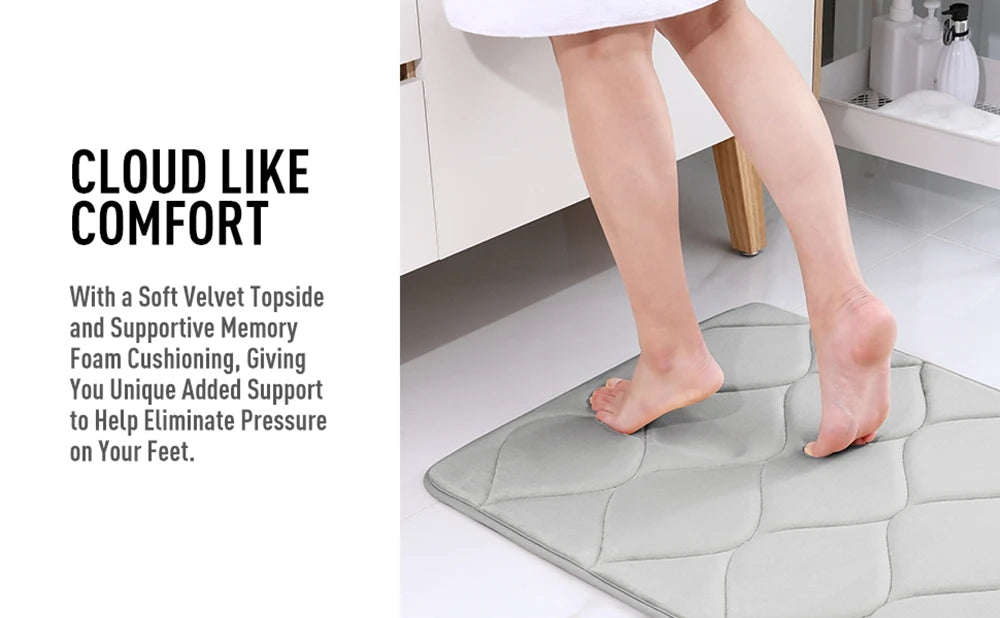 Homaxy Memory Foam Bath Mat – Soft Non-Slip Absorbent Bathroom Rug