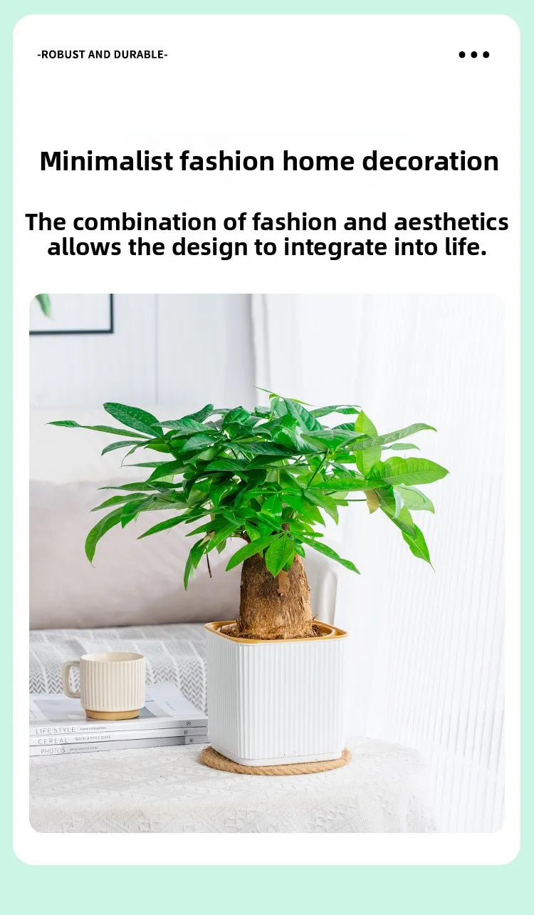 Self-Watering Nordic Style Square Flower Pot