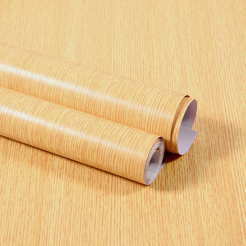 PVC Vinyl Wood Grain Wallpaper Self-Adhesive Waterproof 60cm Roll