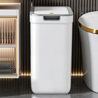 Touchless Bathroom Trash Can – Wall-Mounted, Odor-Sealing, Durable Plastic, Rectangular
