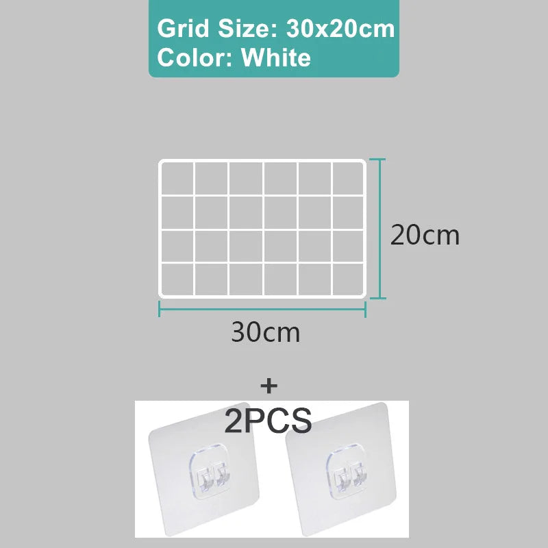 Metal Wall-Mounted Grid Shelf Organizer DIY Photo & Storage Rack