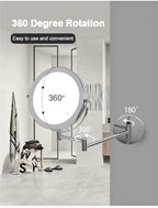 8 Inch Wall Mounted Makeup Mirror with USB Charging and 10X Magnification