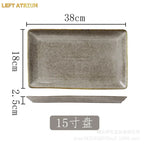 Japanese Irregular Ceramic Plate – Solid Color Dinnerware for Home Use
