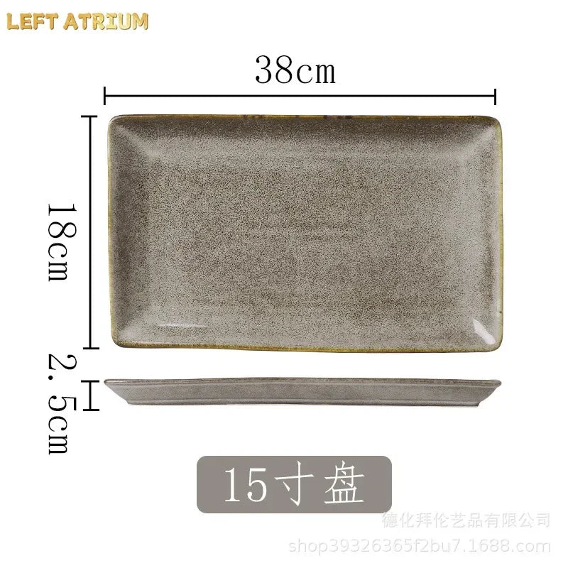 Japanese Irregular Ceramic Plate – Solid Color Dinnerware for Home Use
