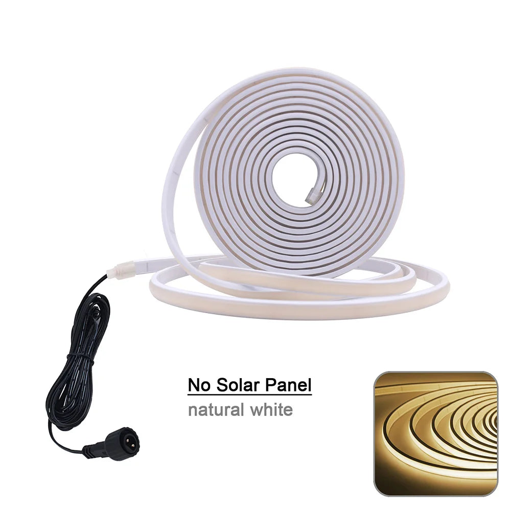 Solar COB LED Strip Light 320 LEDs/m Warm/Natural/Cold White IP67 Waterproof