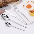 4/6 Piece Stainless Steel Flatware Set – Elegant Silver Dinner Cutlery