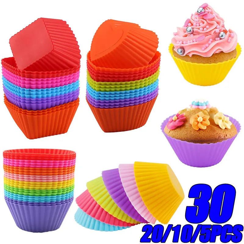 Silicone Muffin Cake Molds – Reusable, Non-Stick Baking Cups