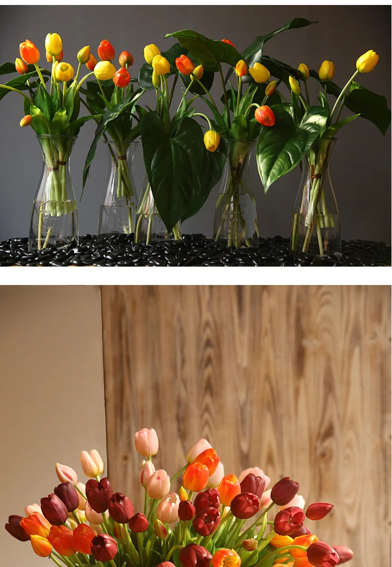 40cm Five-Headed Artificial Tulip Bouquet – Nordic Style