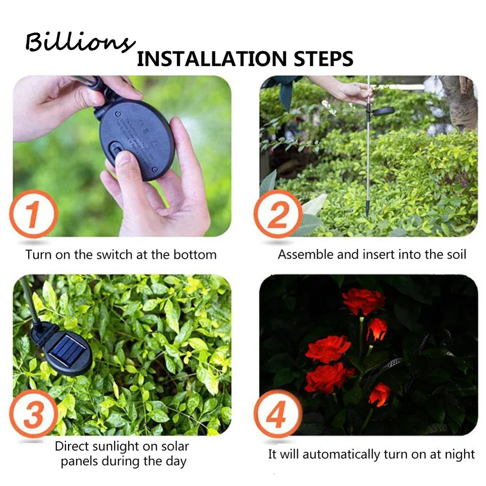 Solar LED Lawn Light 5m IP55 Waterproof Warm White Outdoor Decor
