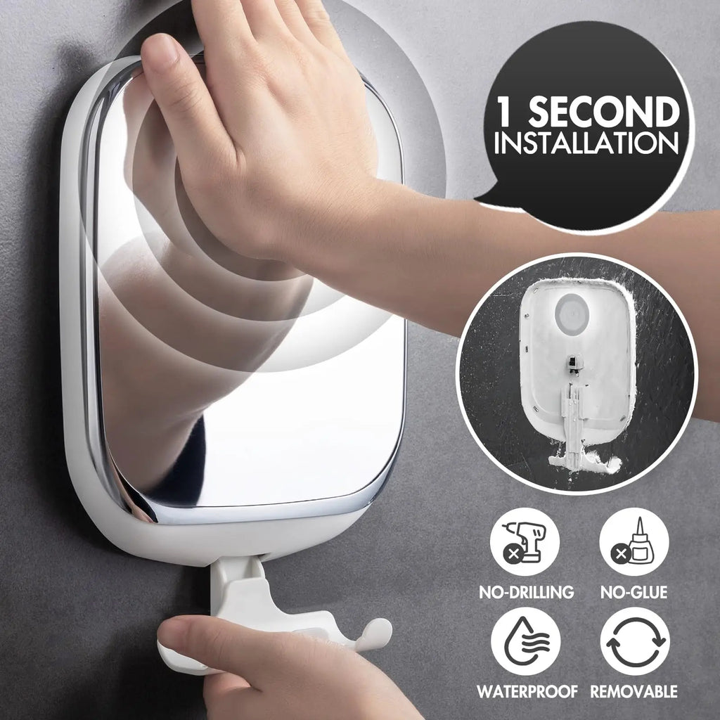 Fogless Shower Makeup Mirror with Suction Cup for Effortless Grooming