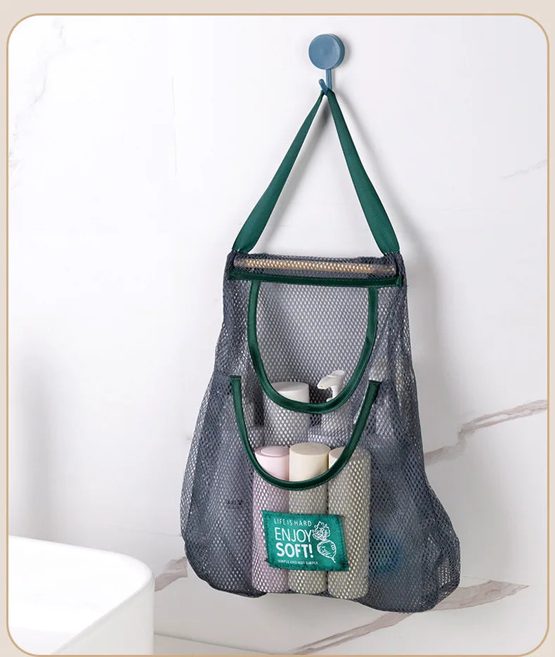 Reusable Kitchen Hanging Mesh Bag – Ventilated Fruit & Vegetable Storage Net for Ginger, Garlic, Potatoes, Onions