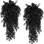 2Pcs Artificial Black Hanging Vine Plants UV Resistant