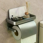 Drill-Free Wall-Mounted Aluminum Toilet Paper Holder Bathroom & Kitchen Tissue Rack