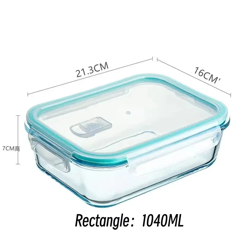 High Borosilicate Glass Lunch Box – Airtight, Reusable, Food-Grade, Eco-Friendly Bento Container