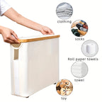 Foldable Toilet Paper Holder with Lid Large Capacity Bathroom