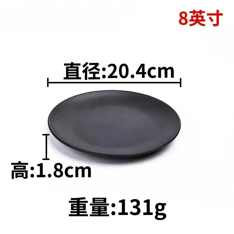 CERAMICS Round Plastic Plate – Solid Color Durable Tableware