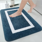 Absorbent Microfiber Bath Mat, Soft Plush Non-Slip Bathroom Rug, Thick Floor Mat for Shower, Toilet & Bedroom