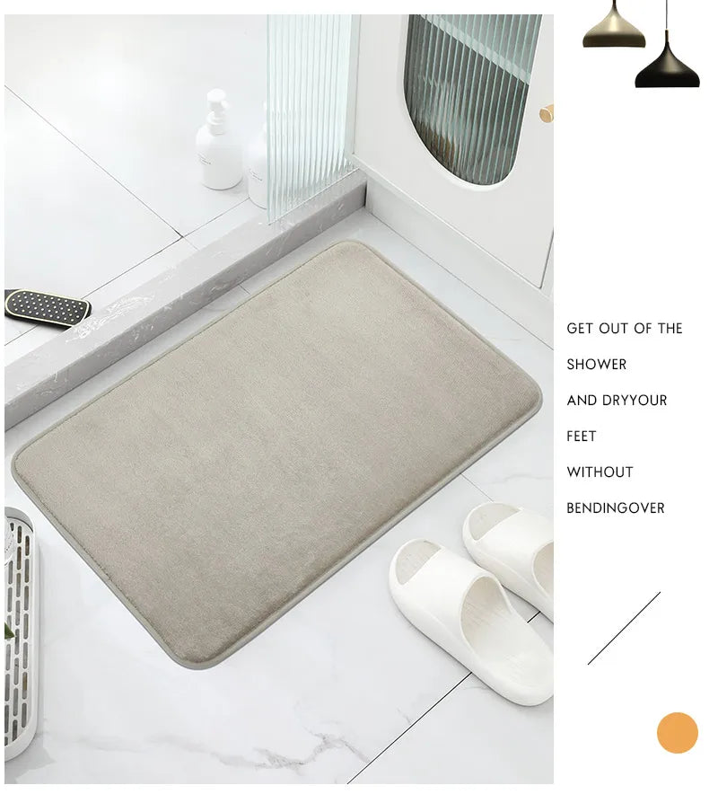 Three-Piece Bathroom Mat Set Non-Slip Microfiber Absorbent Floor Rugs Soft and Comfortable