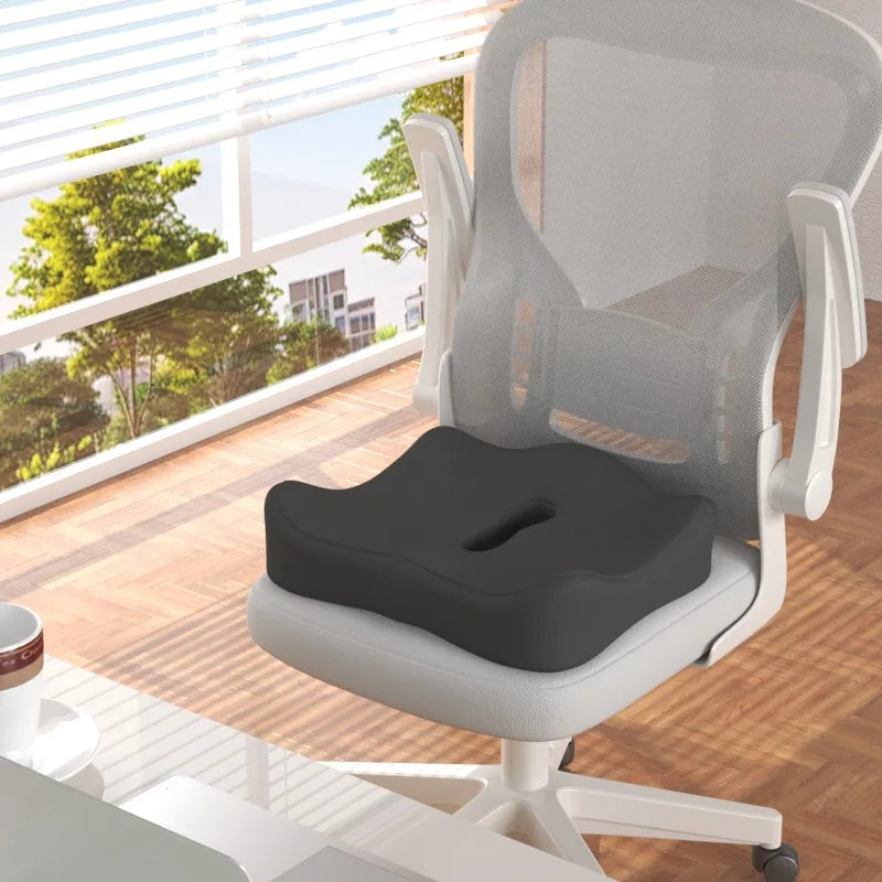 Memory Foam Seat Cushion with Massage & Removable Cover – Anti-Slip