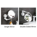 Rotating Wall-Mounted Bath Mirror with Suction for Easy Viewing