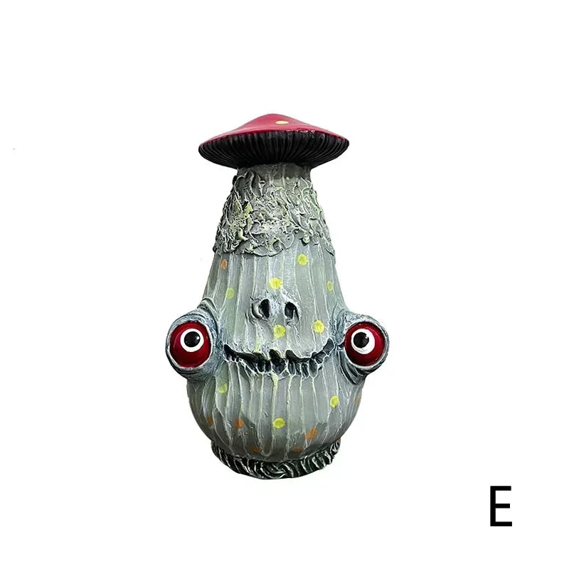 Funny Halloween Skull Mushroom Resin Sculpture Home & Garden Decor