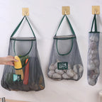 Reusable Kitchen Hanging Mesh Bag – Ventilated Fruit & Vegetable Storage Net for Ginger, Garlic, Potatoes, Onions
