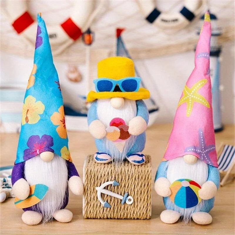 Summer Ocean Gnome Decorative Fabric Ornament for Home & Party Decor