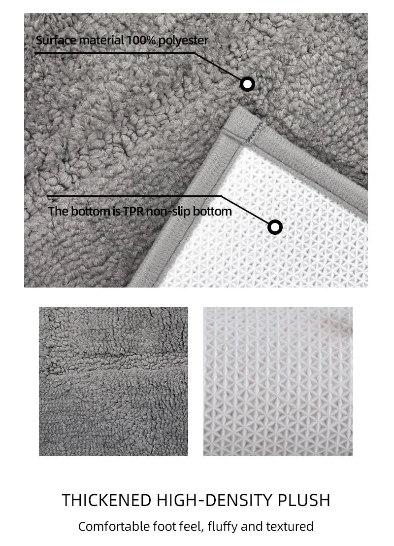 Plush Back-Shaped Bathroom Floor Mat – Anti-Slip Absorbent Foot & Entrance Mat
