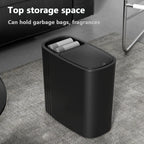 Large Capacity Bathroom Trash Can with Lid – Odor-Sealing Plastic Waste Bin for Bathroom