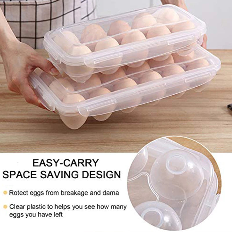 Reusable Plastic Egg Storage Box – Airtight & Stackable