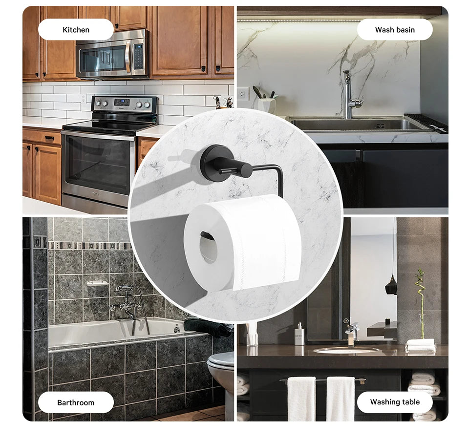 Stainless Steel Toilet Paper Holder Wall Mount Bathroom Paper Roll Shelf Rack