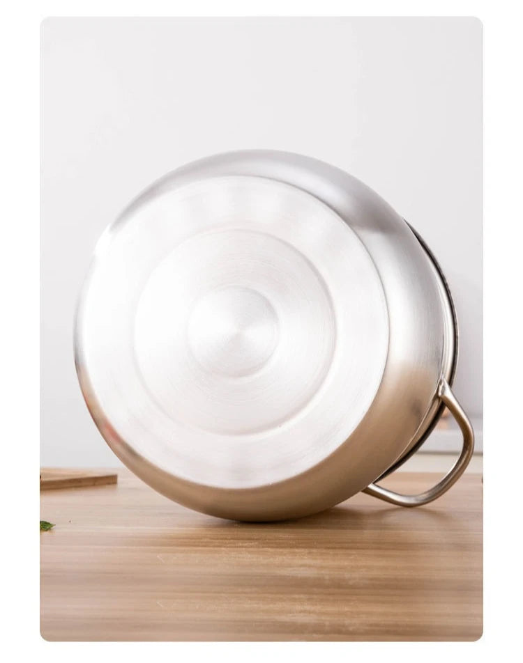 22cm Stainless Steel Stock Pot with Glass Cover – Soup & Kitchen Tool