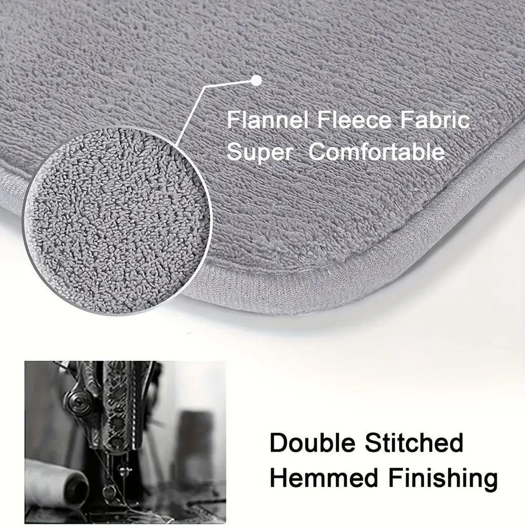 Curved Thickened Bathroom Mat – Absorbent Non-Slip Shower & Toilet Floor Mat